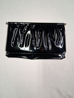 Vintage Cabrelli Canada Patent Leather Black Fold-Over Clutch - Women
